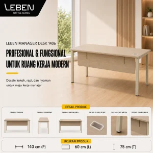 LEBEN MANAGER DESK 1406 MOCHA OAK