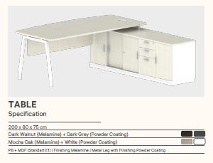 LEBEN DIRECTOR DESK 2095R MOCHA OAK