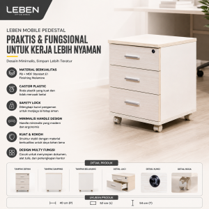 LEBEN MOBILE PEDESTAL 30504 MOCHA OAK (U/1)