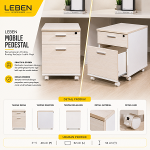LEBEN MOBILE PEDESTAL 20504 MOCHA OAK (U/1)