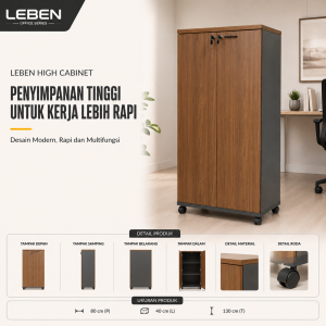 LEBEN HIGH CABINET 0804 DARK WALNUT/DARK GREY
