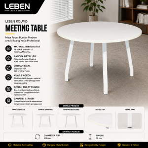 LEBEN ROUND MEETING TABLE DIA 1212 MOCHA OAK(U/2)