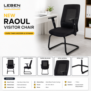NEW RAOUL VISITOR CHAIR 64x62x98 STL17D BLACK/BLACK