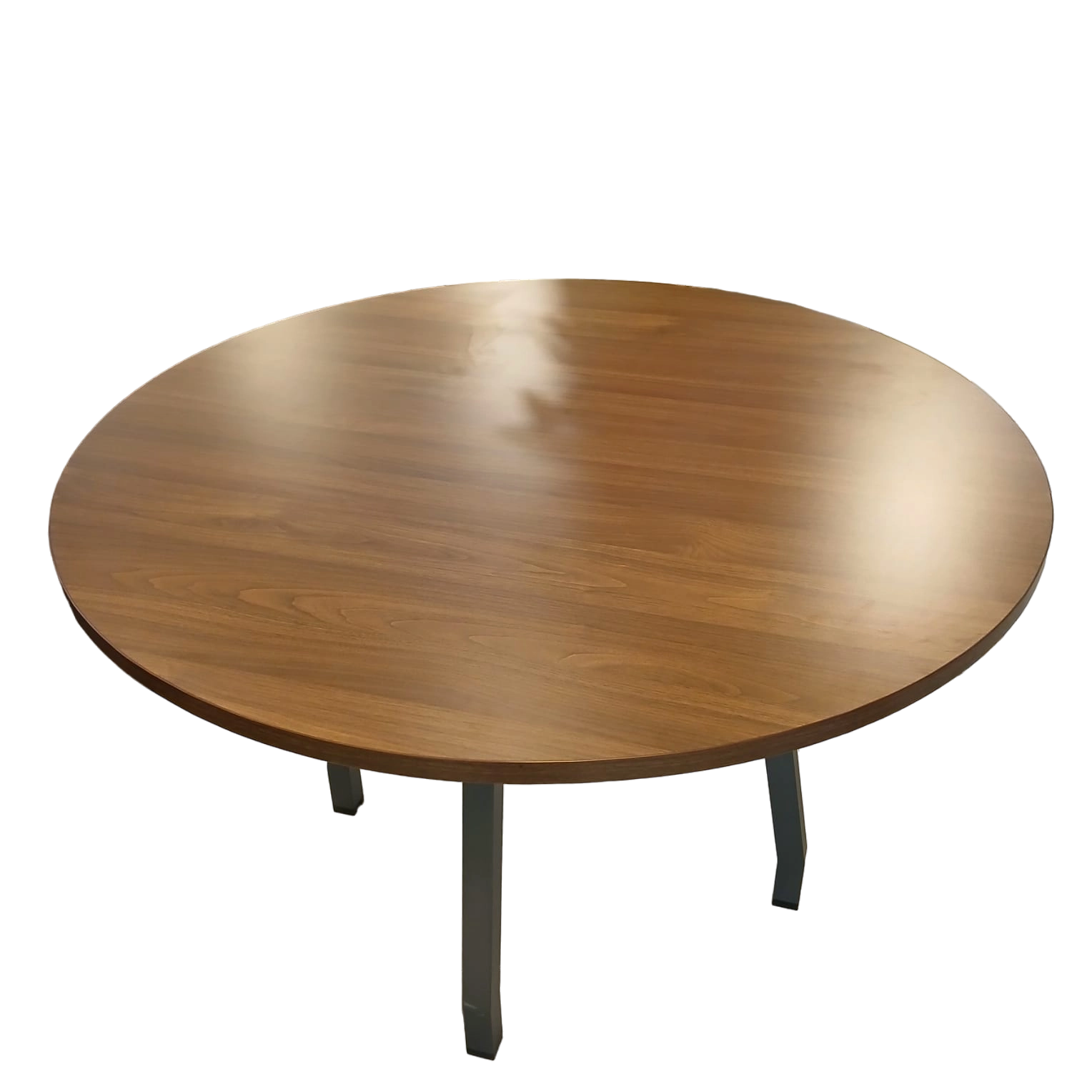 LEBEN ROUND MEETING TABLE DIA 1212 DARK WALNUT/DARK GREY - Gambar 2