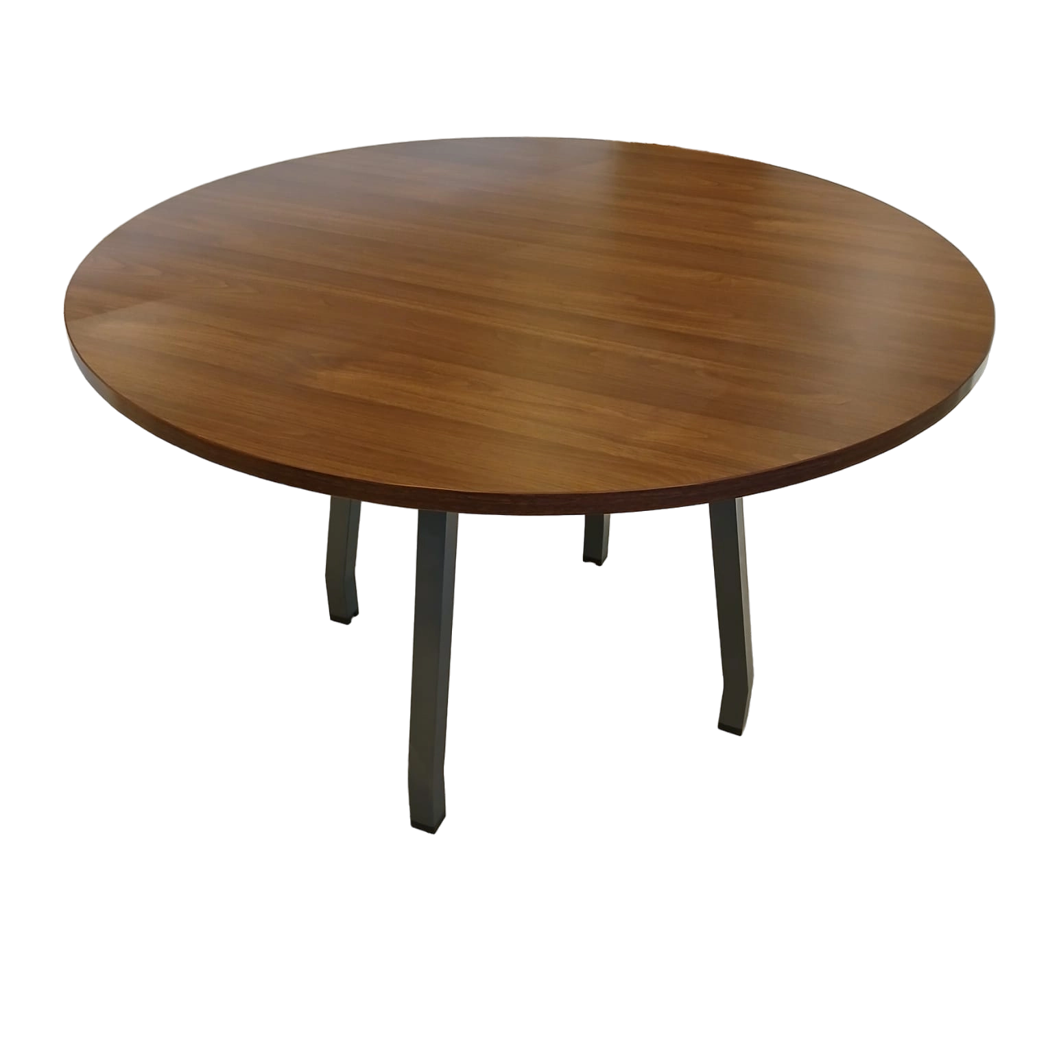 LEBEN ROUND MEETING TABLE DIA 1212 DARK WALNUT/DARK GREY - Gambar 3