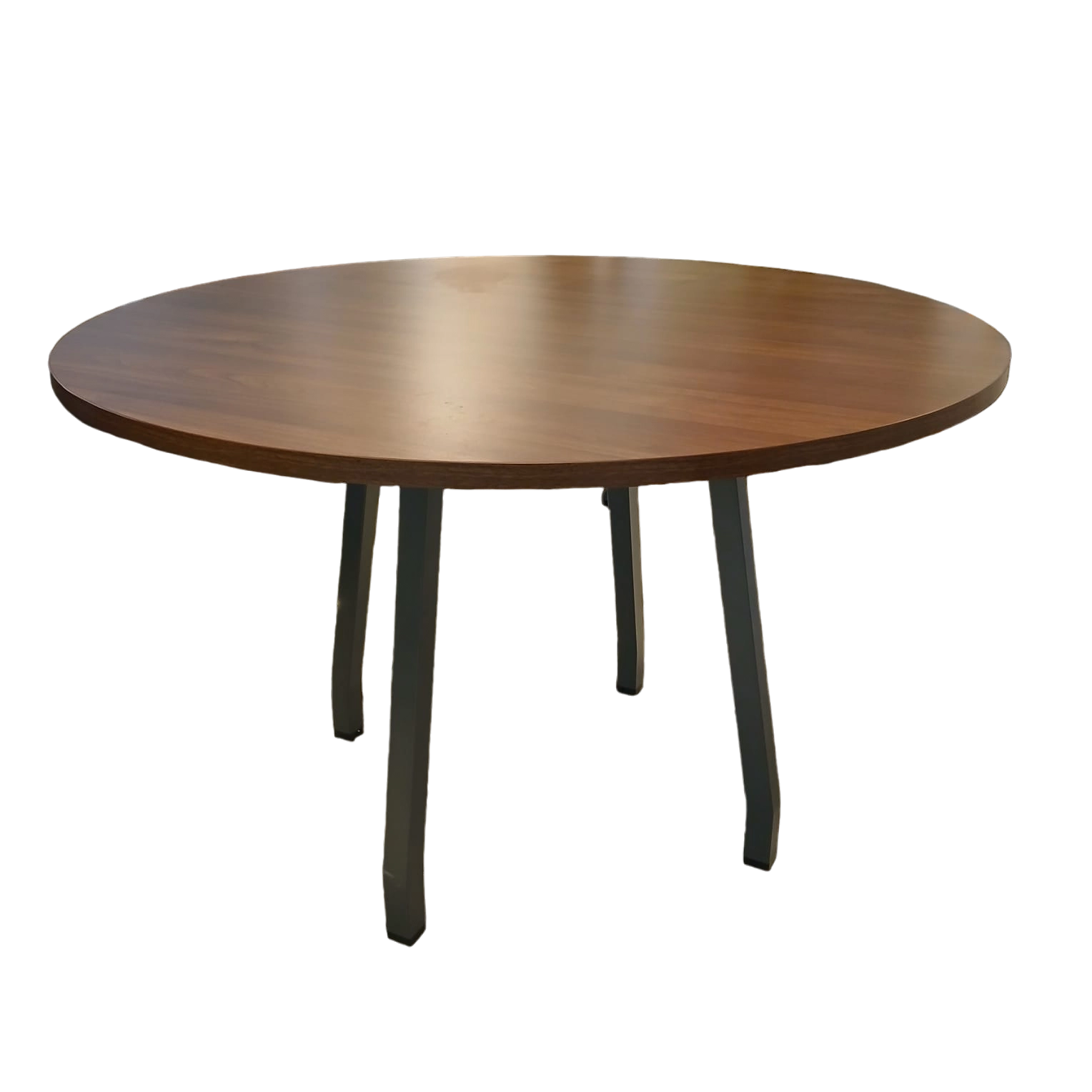 LEBEN ROUND MEETING TABLE DIA 1212 DARK WALNUT/DARK GREY - Gambar 4