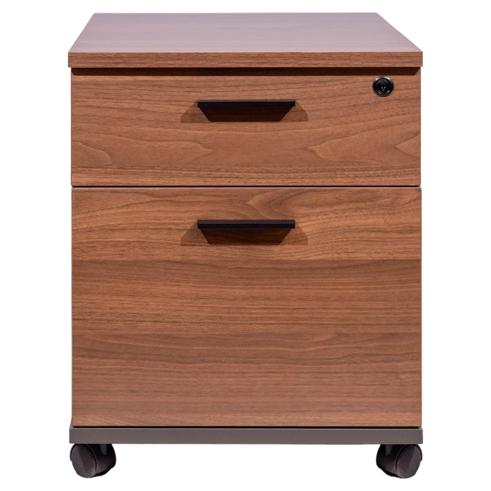 LEBEN MOBILE PEDESTAL 20504 DARK WALNUT/DARK GREY - Gambar 2