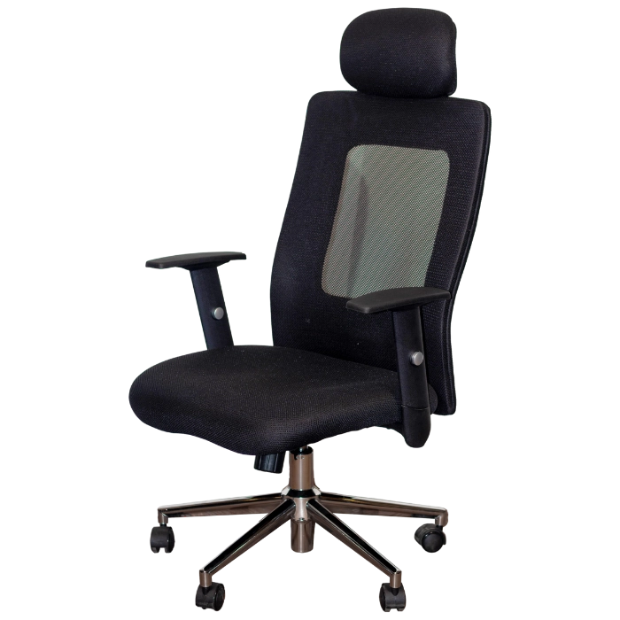 NEW RAOUL HIGH CHAIR 64*62*118-128 STL17A BLACK/BLACK - Gambar 5