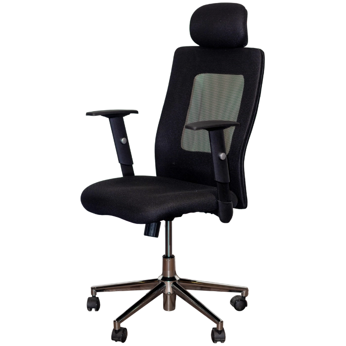 NEW RAOUL HIGH CHAIR 64*62*118-128 STL17A BLACK/BLACK - Gambar 2