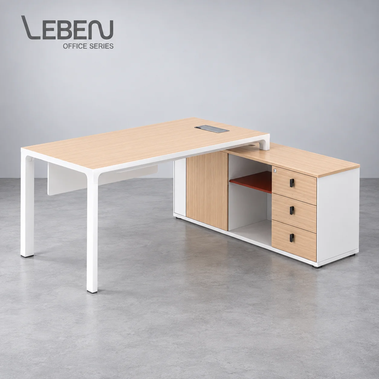 LEBEN NEW MANAGER DESK 1616 OZ-2902-18 LIGHT MAPLE/WHITE