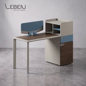 Leben Prime Workstation 1S 140X60X105 B-2017-06 Walnut/Cream/Blue