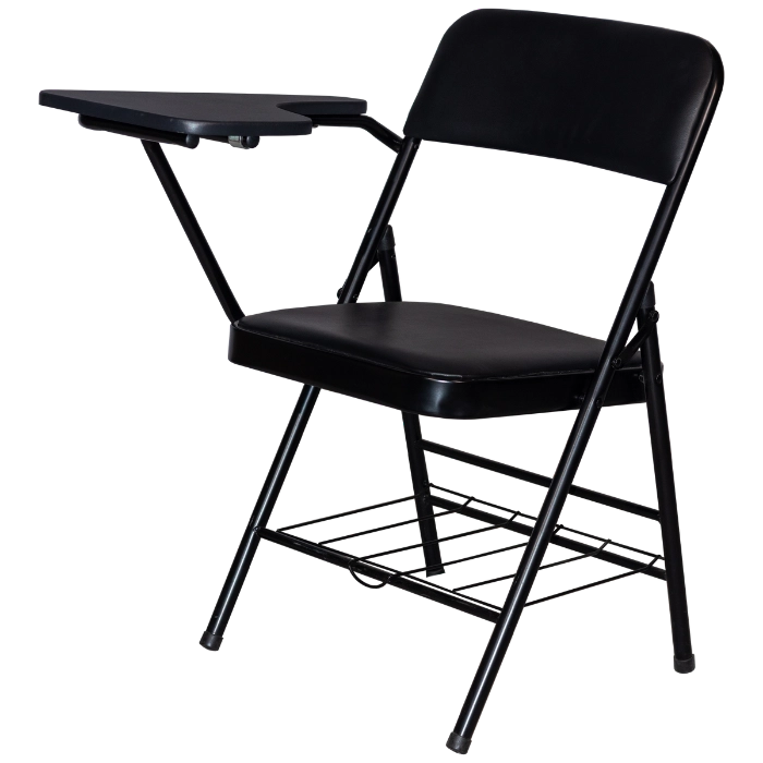 GAETA FOLDING CHAIR W/ WRITING TABLE BLACK