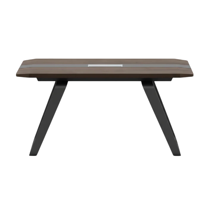 LEBEN BORG RECTANGULAR MEETING TABLE 150x90x75 OZ 2605-15 WALNUT/DARK GREY - Gambar 3