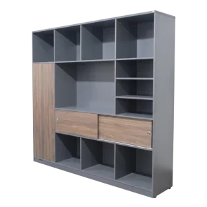 LEBEN BORG MULTIFUNGTION HIGH CABINET 220x40x185 STL-MCB-22 WALNUT/DARK GREY