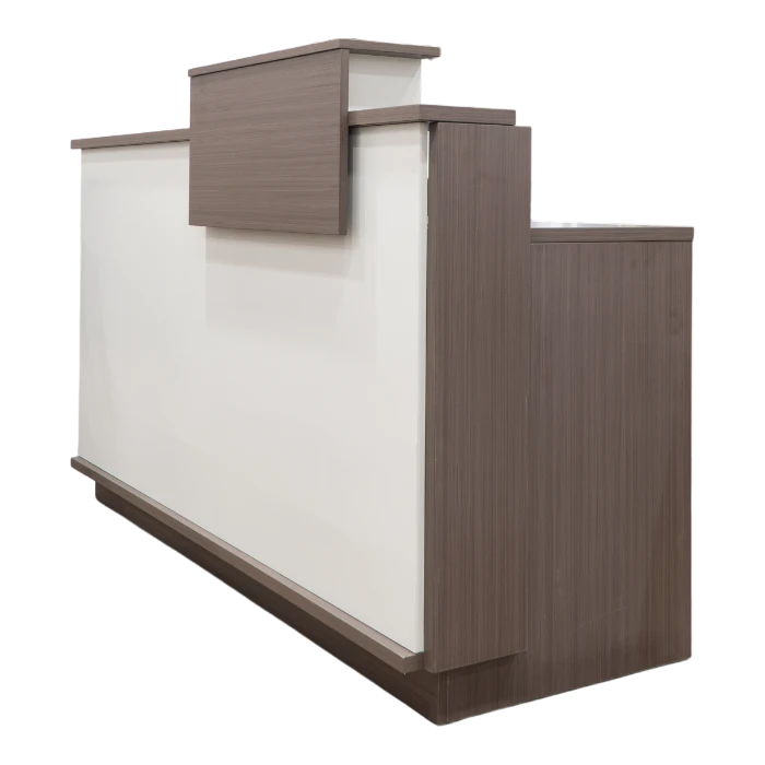 LEBEN BORG RECEPTIONIST DESK 160x60x75 (OZ-4431) OAK/GREY - Gambar 5